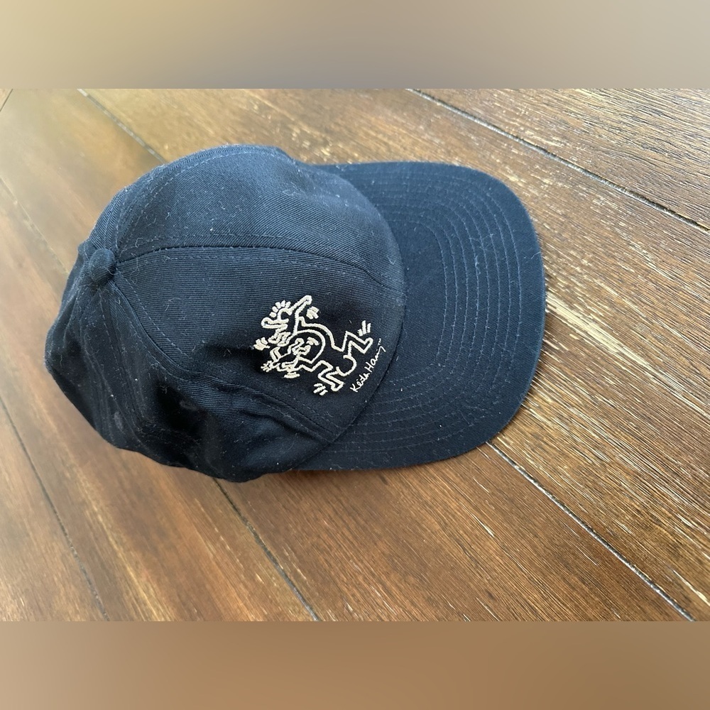 H&M Black Baseball Cap with White Keith Haring Graphic - Picture 11 of 11